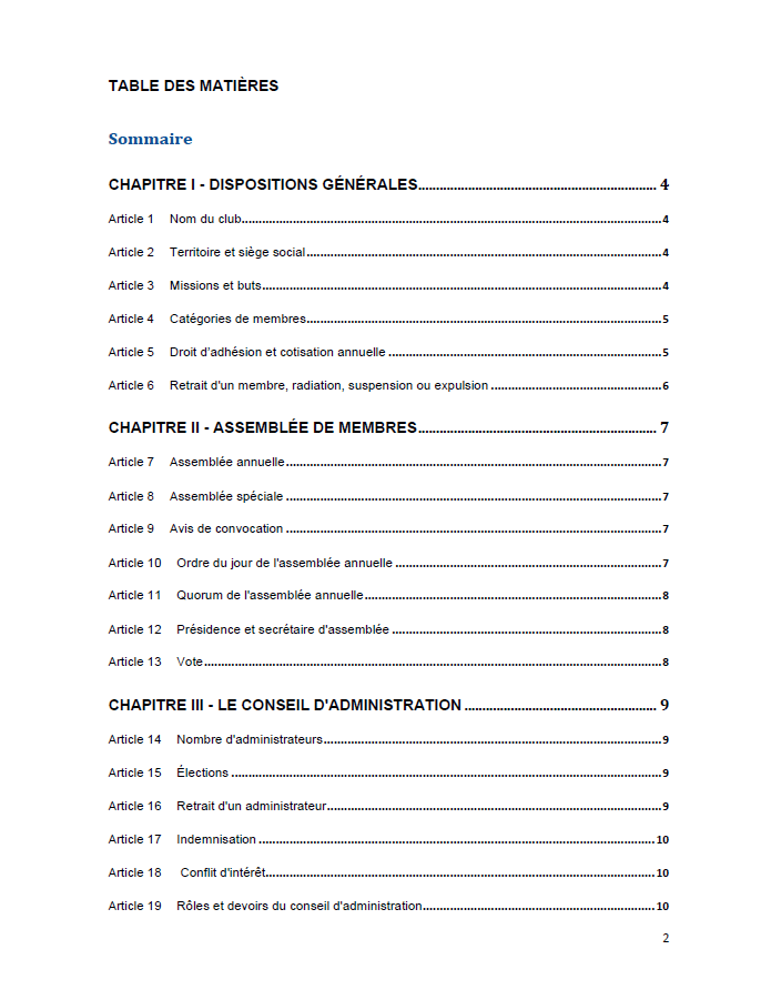2018 Règlements généraux (2)